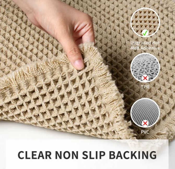 Home Fashion Waffle Bathroom Door Absorbent Carpet